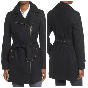 New Michael Kors Wool Blend Coat walker asymmetric
